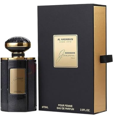 Al Haramain Junoon Noir Eau de Parfum 75ml Spray | Luxury Arabian Perfume | Long-Lasting Floral Citrus Fragrance for Women & Men