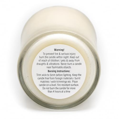 1000 Labels x 32mm Diameter Circle, Candle Warning/Safety/Danger Labels. Printed Black on White. Permanent Adhesive.