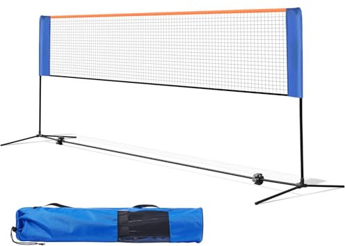 Badmintonnetz, faltbares Nylonnetz, höhenverstellbarer 90 bis 160 cm und Tragetasche, für Erwachsene und Kinder, Ideales Sportnetz für Tennis, Badminton oder Volleyball (4m)