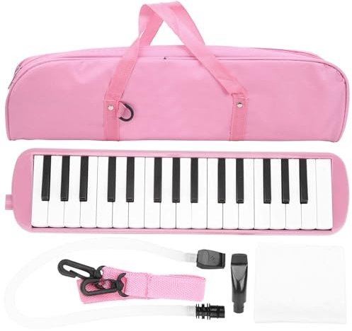 32 Tasten Melodica, 42,5x10,5cm/16,7x4,1 Zoll Professioneller ABS Mund Melodica Air Piano Mundharmonika Melodica Keyboard Orgel Melodica Instrument mit Tragetasche für Erwachsene Studenten Kinder