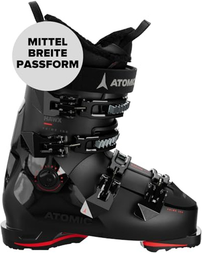 ATOMIC HAWK PRIME 100 GW Scarponi da sci – Taglia 30/30,5 – Scarponi da sci alpini in nero/rosso – Stivali con caviglia 3D e tallone per una vestibilità precisa – Ideale per sciatori con piedi di
