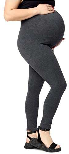 Merry Style stora storlekar, långa gravidleggings av bomull, plus storlek, leggings med mjuk hög midja, MS10-463, Mörkmelerad, 4XL plus size