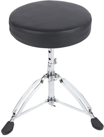 Fockety Trommelhocker, Höhenverstellbarer, Gepolsterter Trommelhocker mit Rutschfesten Füßen, Tragbarer, Klappbarer Universal-Trommelsitz, Schlagzeughocker für Erwachsene und Kinder