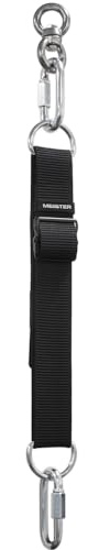 Meister Cinghia di estensione di montaggio w/girevole e moschettoni per appendere borse pesanti - 20,3 cm - 96,5 cm - nero