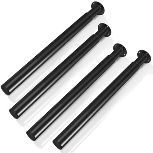 Izrielar 4er-Pack Möbelfüße, Tischbeine Metall verstellbar 70-110 cm, Möbelbeine aus Stahl, Belastbar bis 200KG, mit 16 Stück Schrauben, für Möbel, Schlafsofa, Nachttisch, Schrank (schwarz)