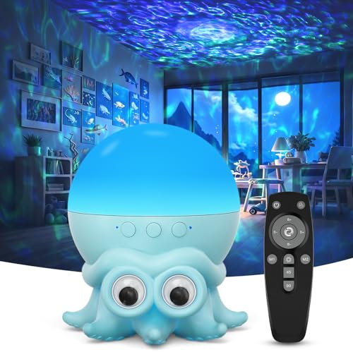 Moredig Galaxy Projector, Star Projector Night Light with 5 Brightness Levels, Timer, 14 Lighting Modes, Sensory Lights for Kids Room, Octopus Ocean Projection lamp, Gift for Kids Teen Boy Girl