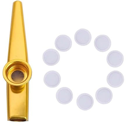 Kazoo in metallo con 10 membrane per flauto, strumenti musicali per ukulele, violino, chitarra, pianoforte