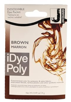 Jaquard IDYE Poly Brown Stofffarbe für synthetische Stoffe und Kleidung – kein Durcheinander