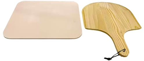 Pizza Grillstein - Pizza -Paddel, Ofenplatte | Hochtemperaturpizza-Kruste-Enhancer, Bequeme Handwerkliche Brotplatte, BBQ-Fliesen Im Freien, Rechteck-Kochplatte, Hitziger Backstein Für Grill
