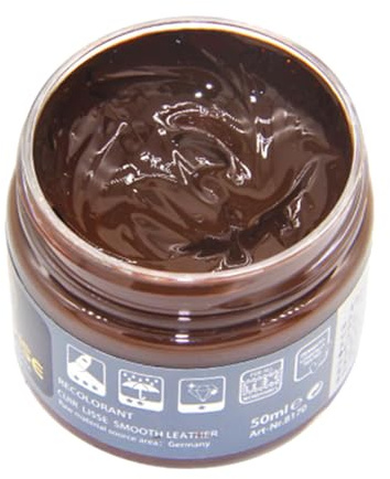 Leder-Balsam, Lederreparaturcreme für Taschenlöcher, Kratzer, Autositze, Braun, 4,8 x 4 cm