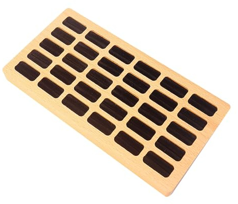 Fluxioxtna Wood 30 Slot Rings Display Tray Practical Wood Rings Organizers Tray 30 Slots Display Stand For Home And Vendor