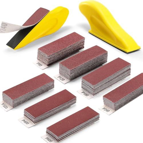Schleifpapier Holz Set Sandpapier Fein Schmirgelpapier mit HandSchleifklotz