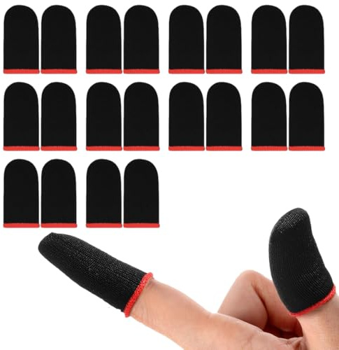 DOKRIN Protège-doigts pour jeux sur téléphone portable，Lot de 20 protège-doigts gaming, sensibles et respirants, anti-transpirants et respirants, gants protège-doigts pour téléphone portable