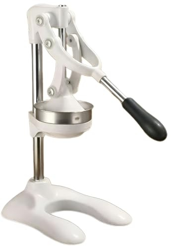Exprimidor Manual De CíTricos, Extractor De Jugo Con Colador De Acero Inoxidable Y Base De Goma Antideslizante Para Mayor Estabilidad(White/43cm)