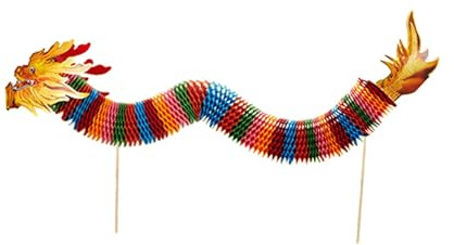 Guangcailun Ghirlanda di lanterne cinesi a forma di drago, decorazioni commestibili per interni ed esterni, decorazioni per feste, giocattoli educativi per la danza del drago, ornamenti artigianali