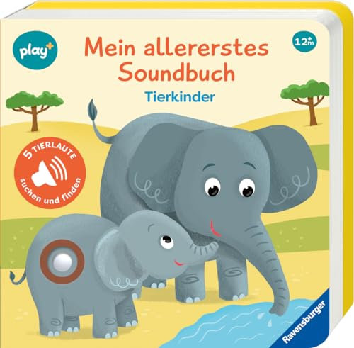 Ravensburger Play+ Mein allererstes Soundbuch: Tierkinder, Baby-Buch ab 1 Jahr, Sachen suchen und hören: Sachen suchen und hören