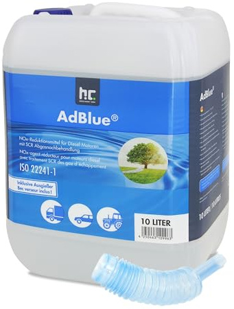 Höfer Chemie AdBlue 1 x 10L inkl. Ausgießer - Harnstofflösung für Diesel Autos wie BMW & VW - Kanister mit Ausgießer - Reduziert Giftige Stickoxide