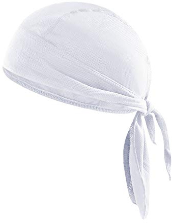 IPENNY Quickly Dry Breathable Cotton Cycling Running Hat Sun UV Protection Pirate Hat Sports Headwear Bandana Cap Under Helmet Skull Cap Motorcycle Beanie White