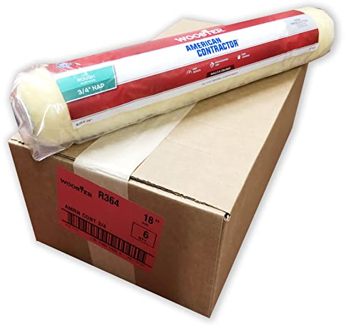 Wooster Brush R364 18 inch American Contractor 3/4 inch Nap Paint Roller - Pack of 6
