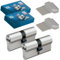 BASI | 2er SET V55 Profil-Doppelzylinder N+G 40/40 mm | Gleichschließend | Zylinderschloss mit 5 Wendeschlüssel | Not- und Gefahrenfunktion | Pickingschutz & Anbohrschutz | Türzylinder Schließzylinder