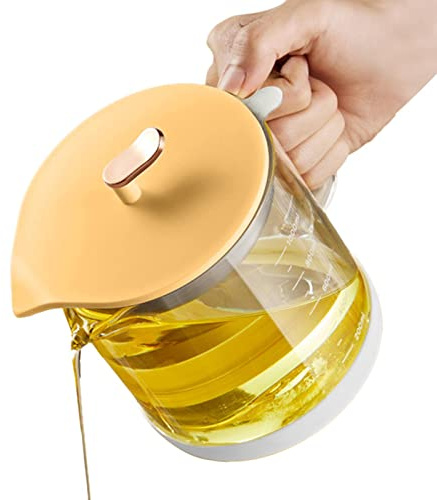 aceite olla - Grasa aceite pue- Lata para la conservación del aceite cocina con malla fina, tapa y mango fácil agarrar, separador grasa para