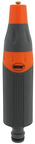 Amig - Boquilla de Riego - 140 mm - Lanza de Riego Regulable con Gran Caudal de Agua - Ideal para Grandes Superficies - Plástico ABS y Goma - Naranja y Gris