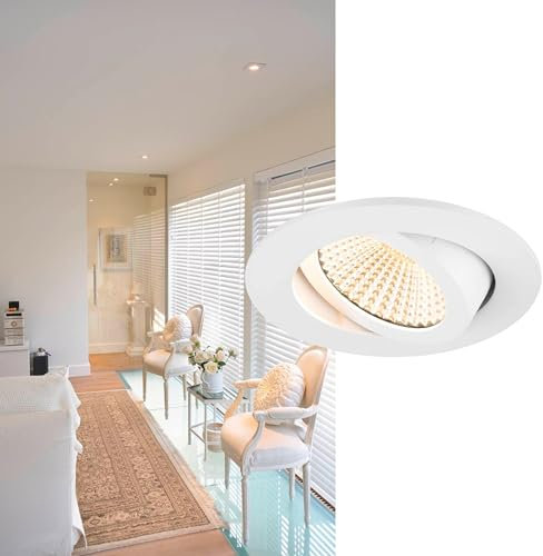 SLV New TRIA 68 - Lámpara de techo empotrable (1800-3000 K, 60°, IP20, redonda), color blanco