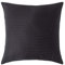 HOMESCAPES 2er-Set Damast Kissenbezug 80x80 cm schwarz mit Satin-Streifen & Reißverschluss, 100% ägyptische Baumwolle, Fadendichte 330
