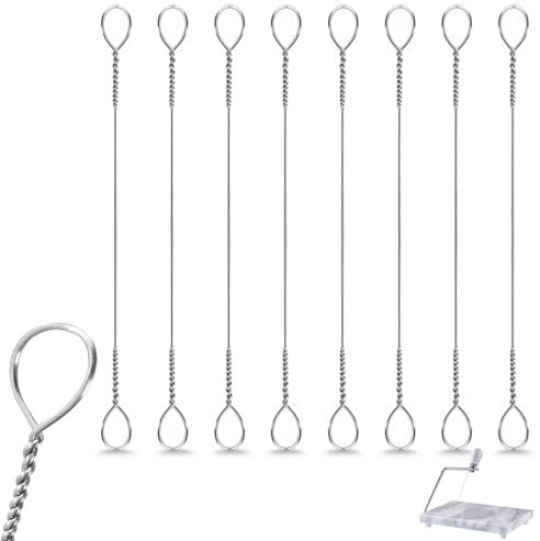 SIPARUI 8-Piece Cheese Slicer Wire, Replacement Slicing Board Wire, Marble Slicing Board for Cutting Cheese and Butter Chunks, 5.5-Inch Length (8-Piece Pack)