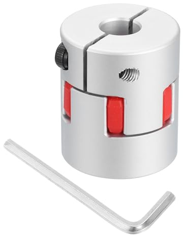 QUARKZMAN D30 L35 10mm a 12mm Giunto Flessibile per Albero Motore in Alluminio Giunto Flessibile a Ragno per Stampante 3D Macchina Cnc e Servomotore Passo-Passo (Tono Argento/Rosso)