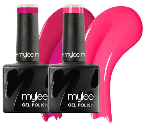 Mylee Gel Nail Polish Duo 2x8ml [Sweet & Spicy] - UV/LED Soak-Off Nail Art Manicure Pedicure for Professional, Salon & Home Use - Long Lasting & Easy to Apply, Vegan & Cruelty Free