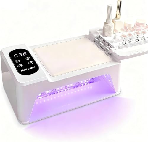 ARREBLY 380W 3-in-1 UV LED Nail Lamp Professional Nail Dryer for Gel Nails, 96 LED Beads, Touch Screen with 4 Timers & Auto Sensor, Fast Curing for Home & Salon Use
