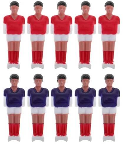 Ciieeo Figuras de Jugadores Mini Futbolín 10 Piezas Resina Roja y Azul Repuesto Accesorio para Mesa Futbolín Hogar Oficina Entretenimiento