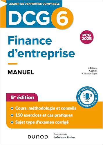 DCG 6 - Finance d'entreprise - Manuel - 5e éd. (2025-2026)