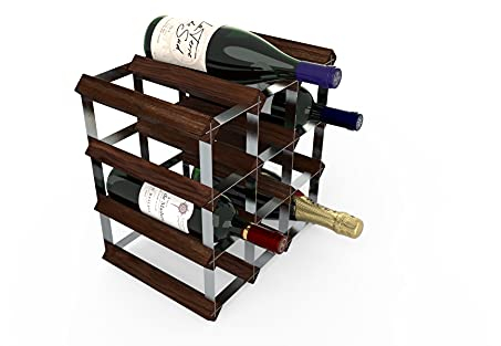 RTA WINE0543 Portabottiglie Tradizionale per 12 Bottiglie di Vino, Kit (FSC), Pino Scuro, 12.4