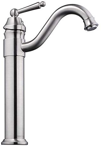Aquaterior Tap Mixer Bathroom Vessel Sink Faucet Single Handle One Hole Deck Mount Faucet Brushed Nickel CUPC NSF CEC with Hoses