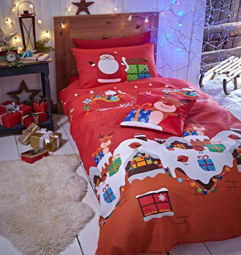 Catherine Lansfield Presents DB Quiltset Santa's, Polybaumwolle, Multi, Doppelbett
