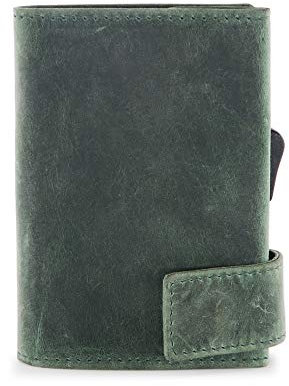 SecWal Kartenetui mit Münzfach Druckknopf (Grün Hunter)