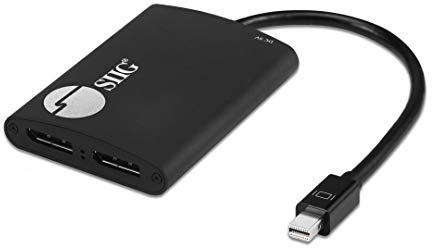SIIG 2-Port Mini DisplayPort 1.2 to 2 DisplayPort MST Hub Video Splitter, Not for HDMI, DisplayPort Daisy Chain Monitor, Not for MacOS, TAA Compliant (CE-DP0J11-S1)
