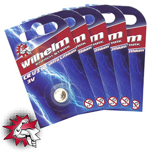 5 x WILHELM Batterie 1/3N 3V Photo Lithium CR1/3N DL1/3N Blister