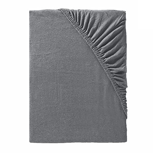 Träumschön Luxus Microfaser Spannbettlaken 140x200cm grau - Bettlaken 140x200 x25 cm - Ideal in Kombi mit kuschelige Bettwäsche grau