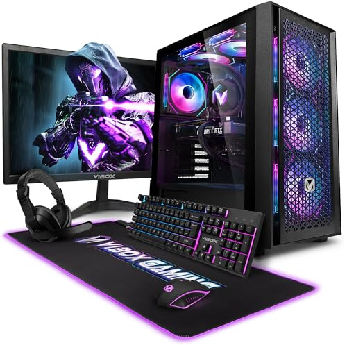 VIBOX VIII-100 PC Gamer Complet • 23 Écran • Intel Core i9 12900KF 16 cœurs • Nvidia RTX 5060 8 Go • 16 Go RAM • 1 to SSD • Windows 11 • WiFi 6 + Bluetooth 5.4