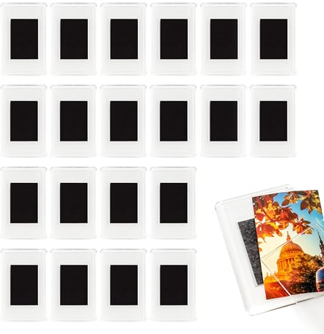 MATANA - 20 Pack Mini Acrylic Photo Frame Fridge Magnets - Perfect for Gift Bags & Souvenirs, 7.8cm x 5.3cm/3x2