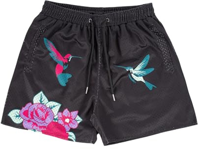 BOOMLEMON Uomini Pantaloncini in Maglia con Stampa Grafica Pantaloncini Casual Moda Pantaloncini Cool Retro Pantaloni da Palestra Abbigliamento da Strada, M