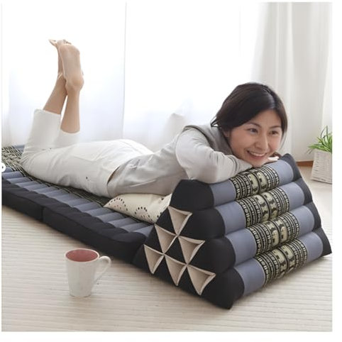 Cuscino Tailandese A Tre Pieghe, Comodo Materasso Da Pavimento Pieghevole Riempimento Kapok Resistente All'acqua Organico Uso Multiplo Compreso Meditaiton, Lounging, Lettura, Stretching (Colore : Sty
