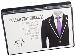 SULEPE Collar Stays for Shirts & Polo’s. Fashion Hack for Plastic Collar Stay 24hr Hold, Polo Shirt Collar Fixed (Clear-60 Dots)