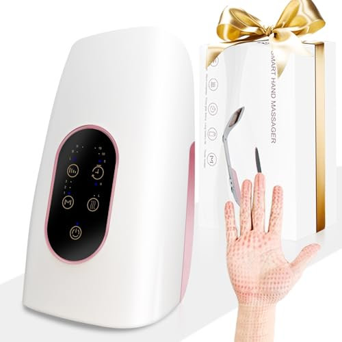 Elektrisches Handmassagegerät, Wireless Handmassagegerät mit Wärme, Finger-Massagegerät mit 3 Luftkompression-Modi und 3 Stufen der Einstellbaren Stärke, Geschenke für Frauen und Männer