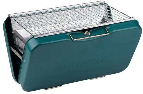 alpina Barbecue Charbon - BBQ Pliable Portable - Barbecues sur Pieds - Barbecue de Table avec Grille Amovible - Barbecue Rond Compact - Vert