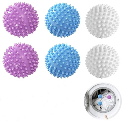 Neuytiky Lot de 6 Boules de Lavage,Boules de Séchage Universelles,Boule de Lavage pour Machine à Laver,Réutilisables,pour Machine à Laver,Le Nettoyage des Vêtements