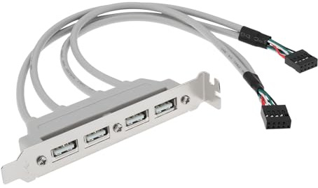 YINETTECH Cable de 4 Puertos USB 2.0 Hembra A 2 Conectores de 9 Pines de Placa Base con Soporte PCI-E